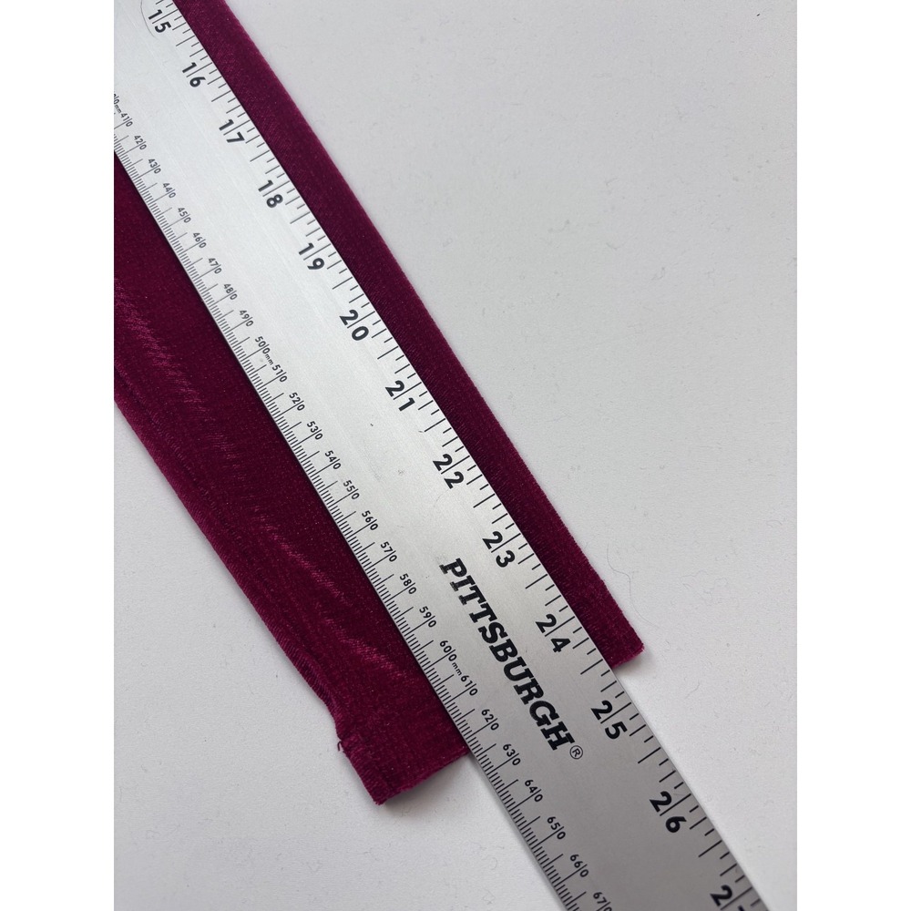 Urban Outfitters Velvet Red Metallic Deep Plunge Long Sleeve Slim Fit Top‎ Small - Picture 10 of 10